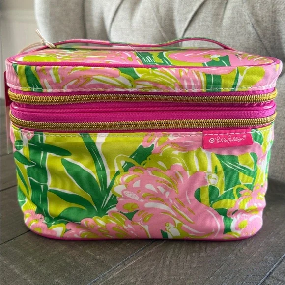 Lilly Pulitzer for Target Travel cosmetic train case in "Fan Dance" print - Picture 1 of 7